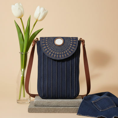 Golden Block Print Mirror Mobile Sling