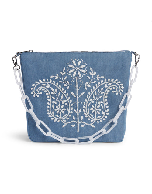 Chikankari Double Paisley Shoulder Bag