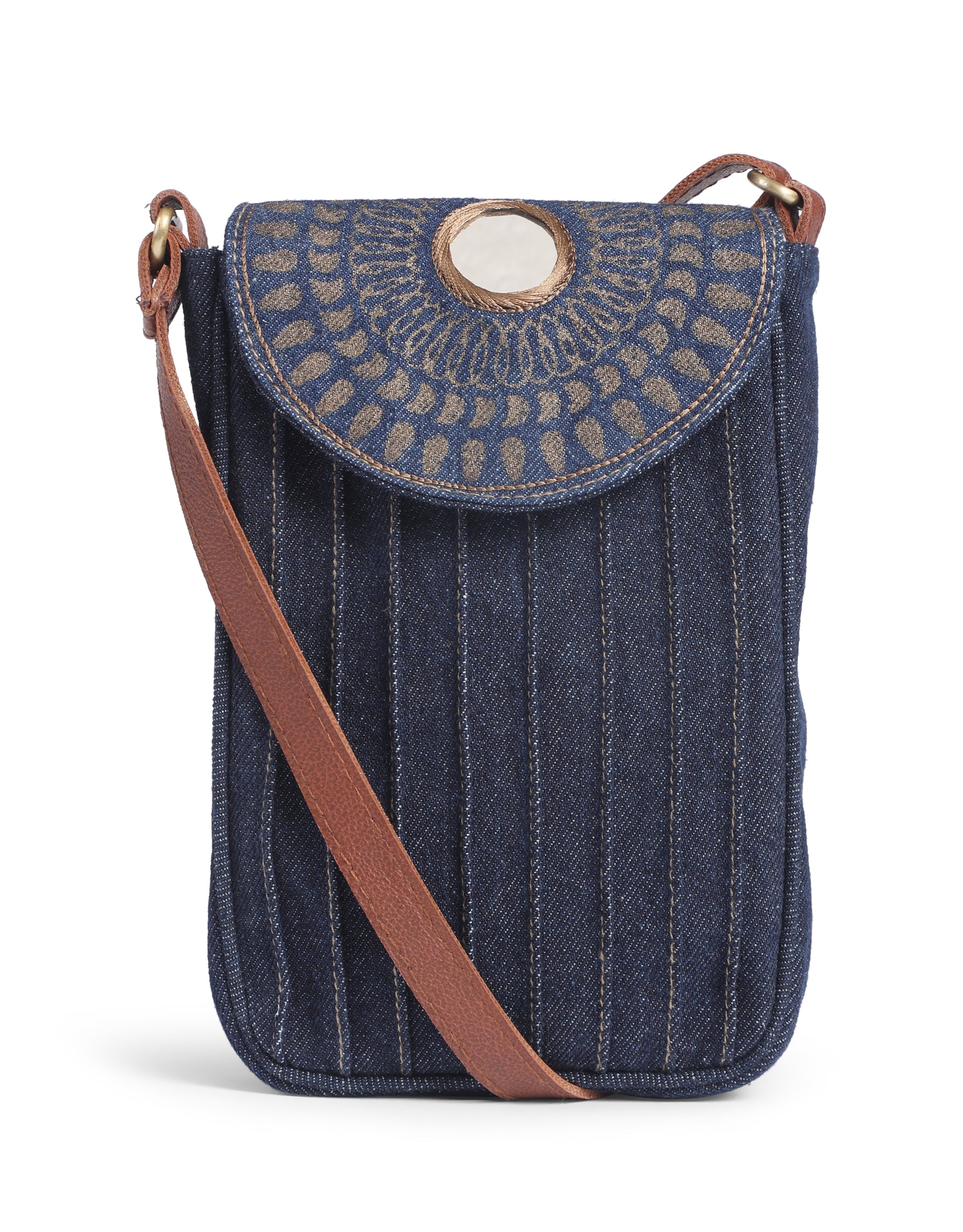 Golden Block Print Mirror Mobile Sling