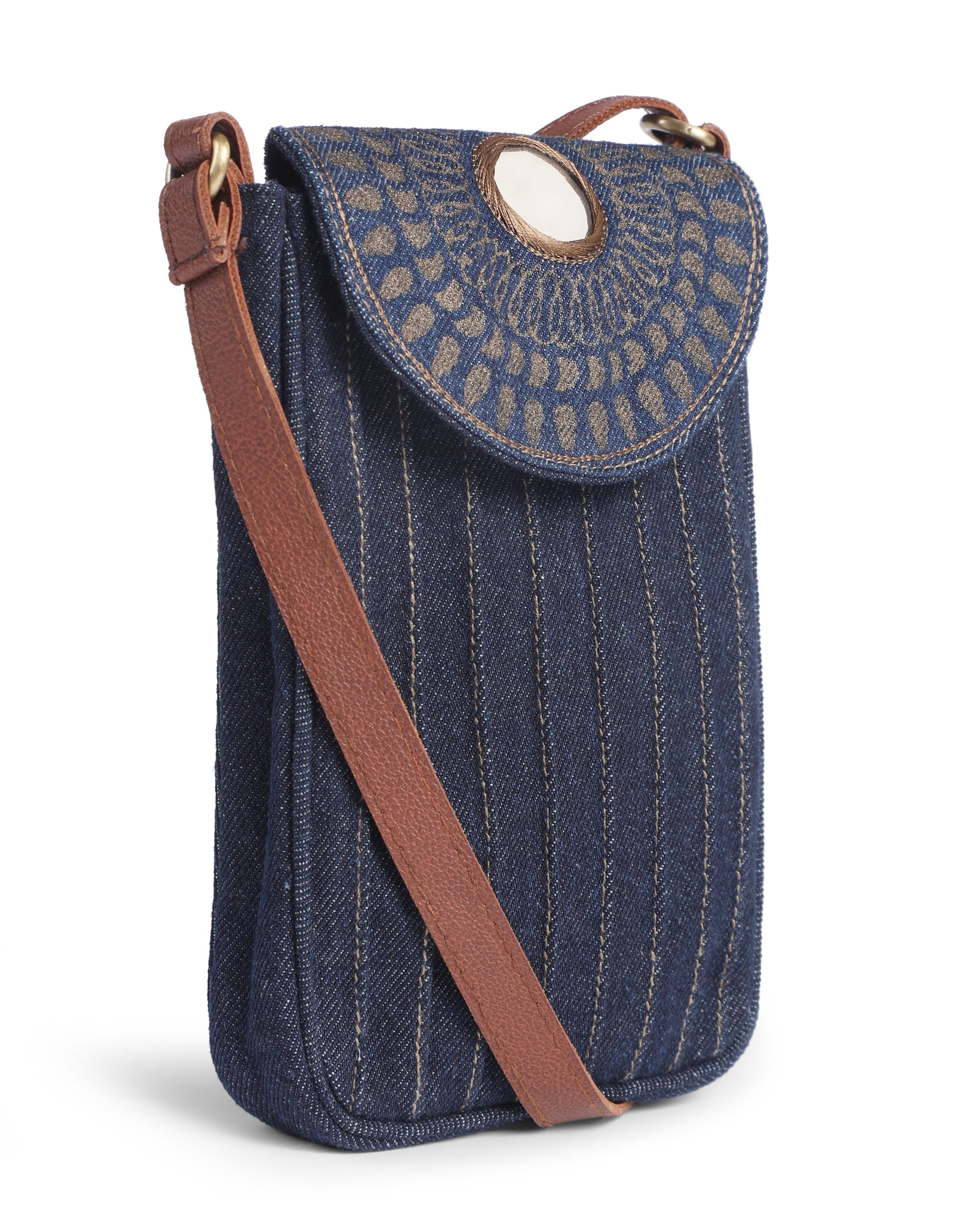 Golden Block Print Mirror Mobile Sling