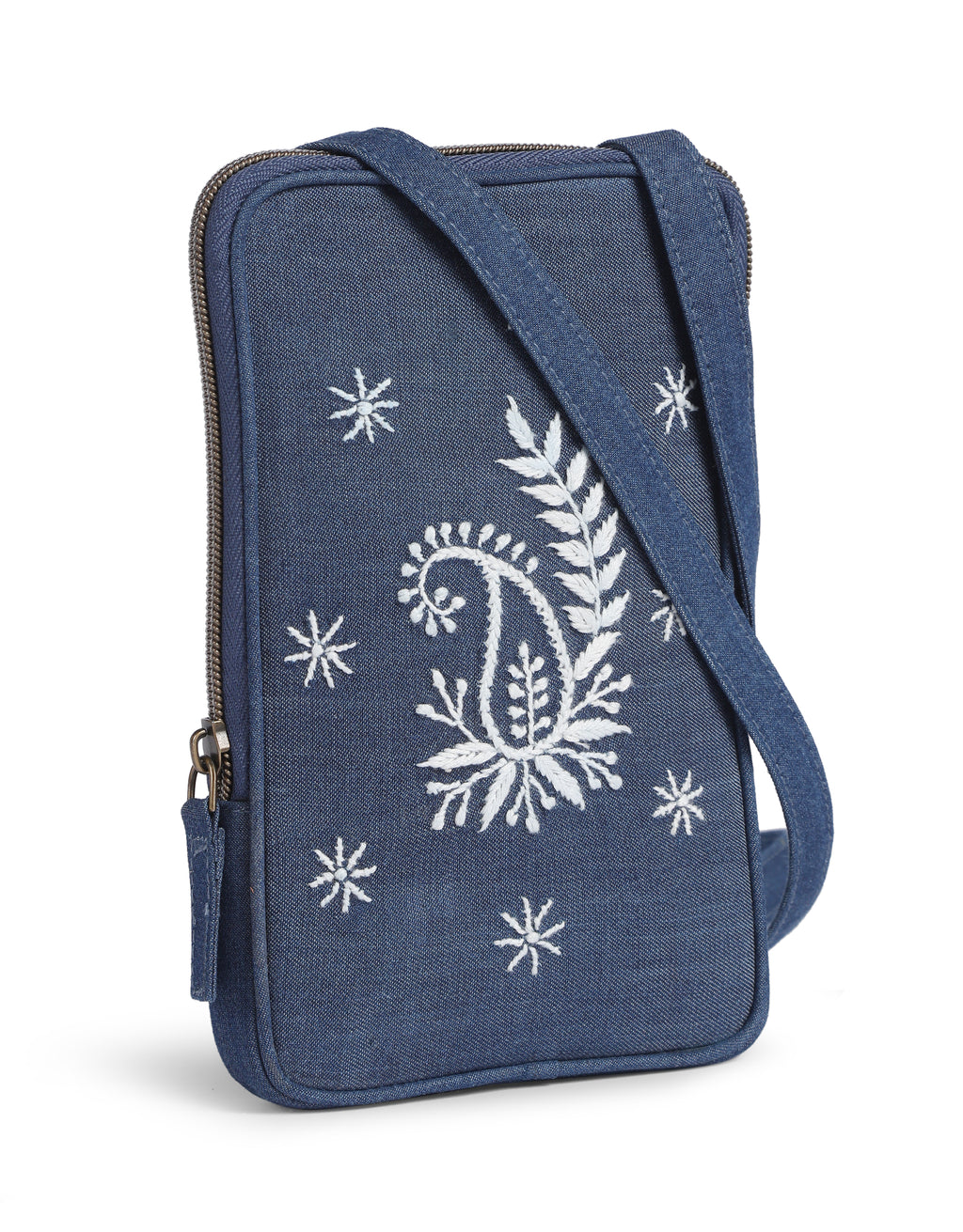 Chikankari Crossbody Mobile Sling