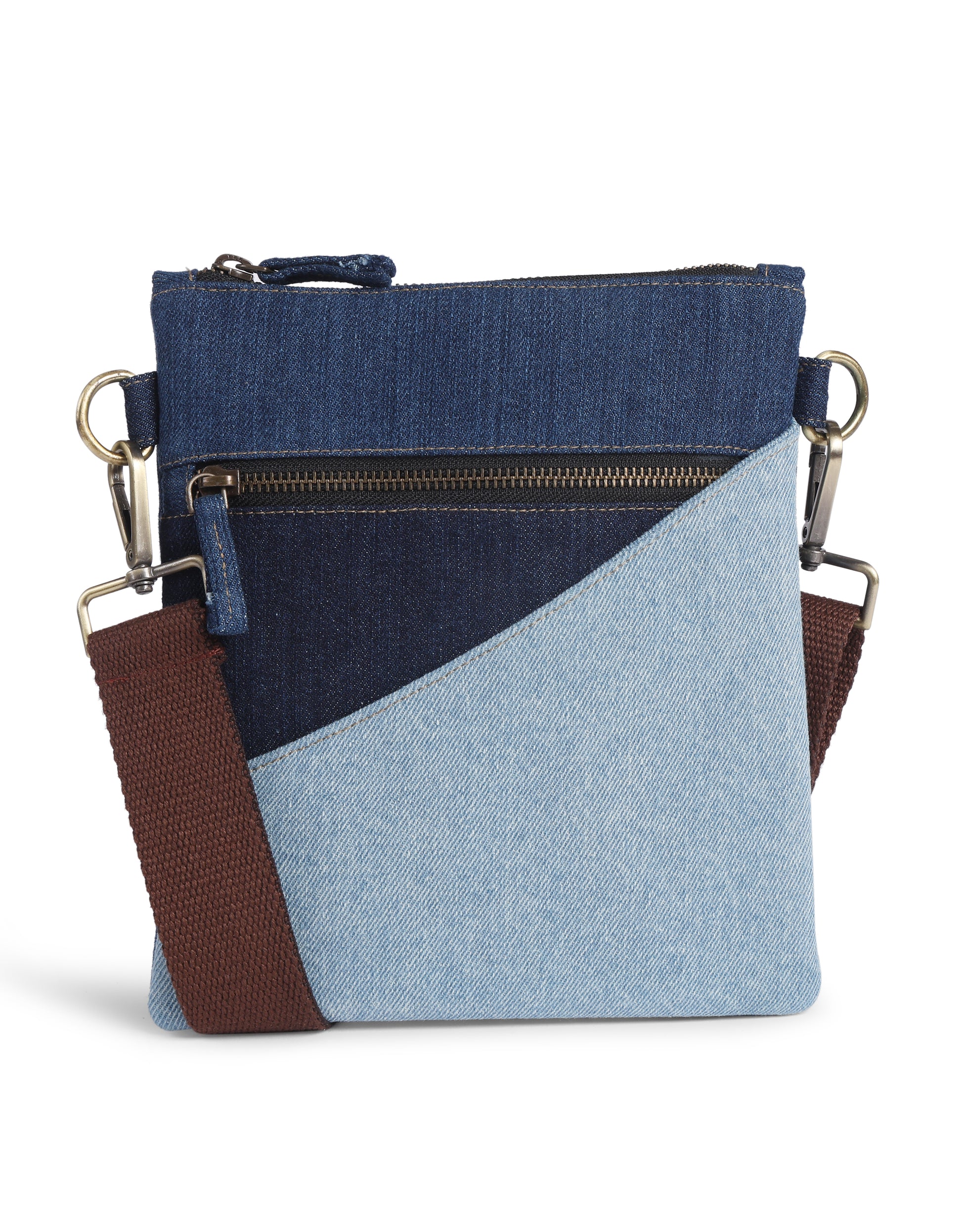 Tricolor Denim Sling Bag