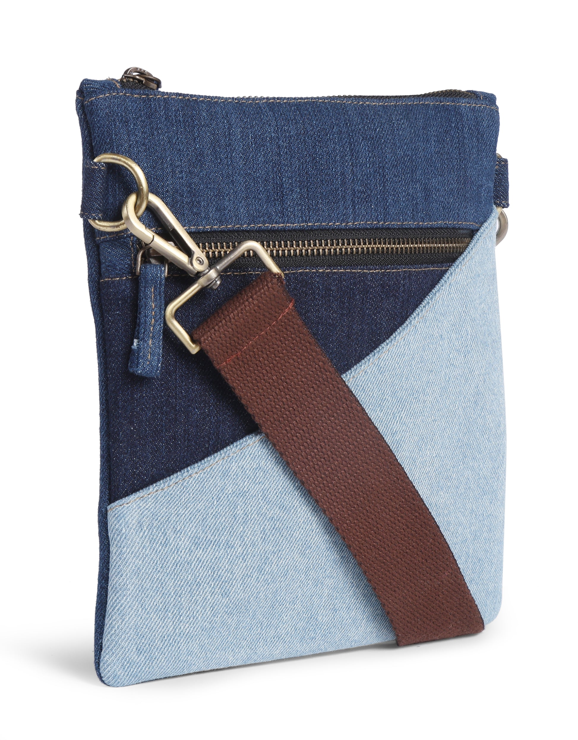 Tricolor Denim Sling Bag