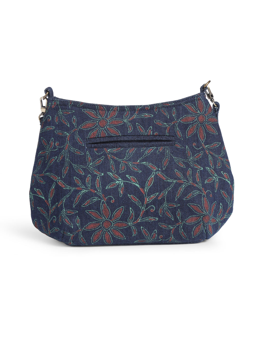 Floral Block Print Denim Sling