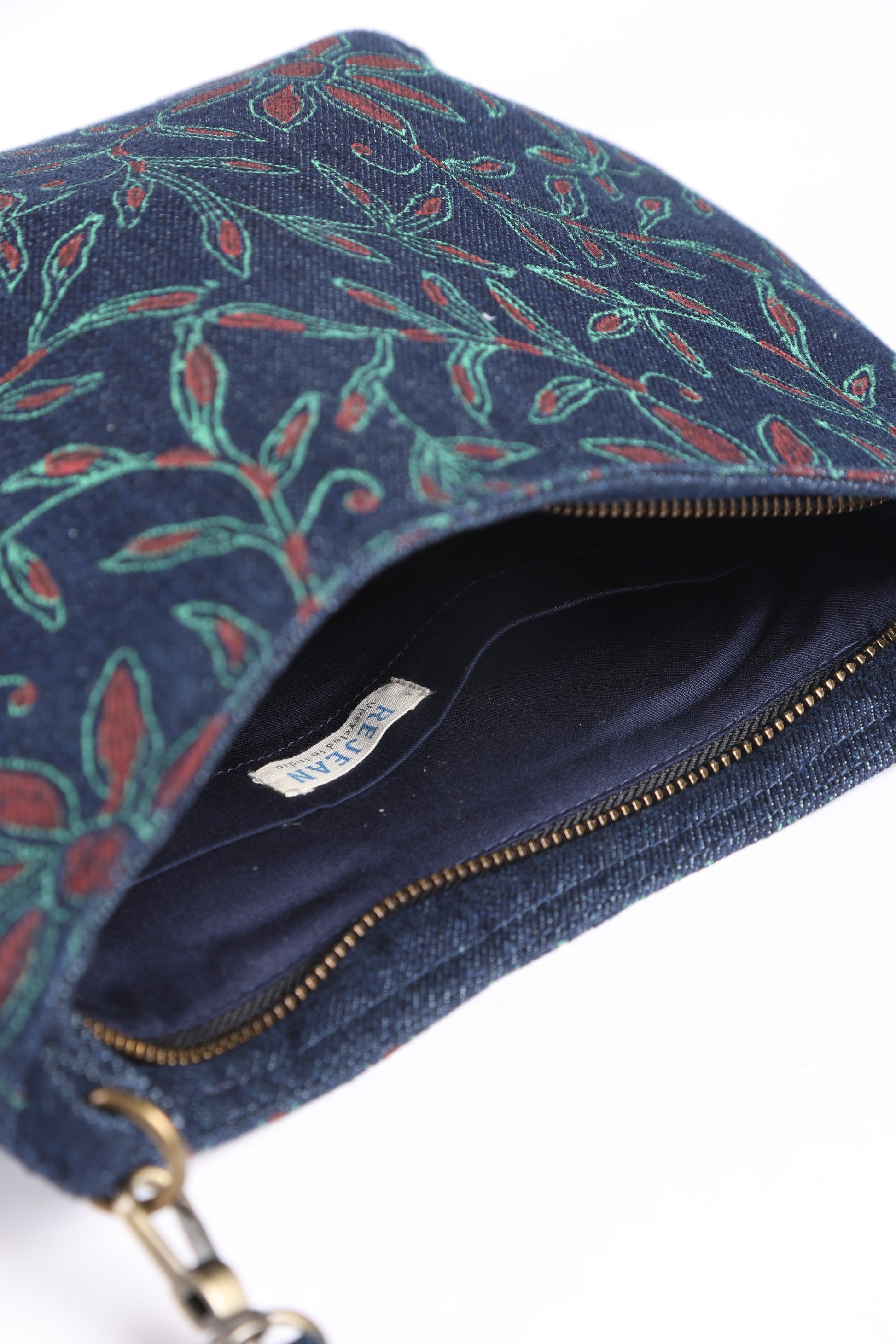 Floral Block Print Denim Sling
