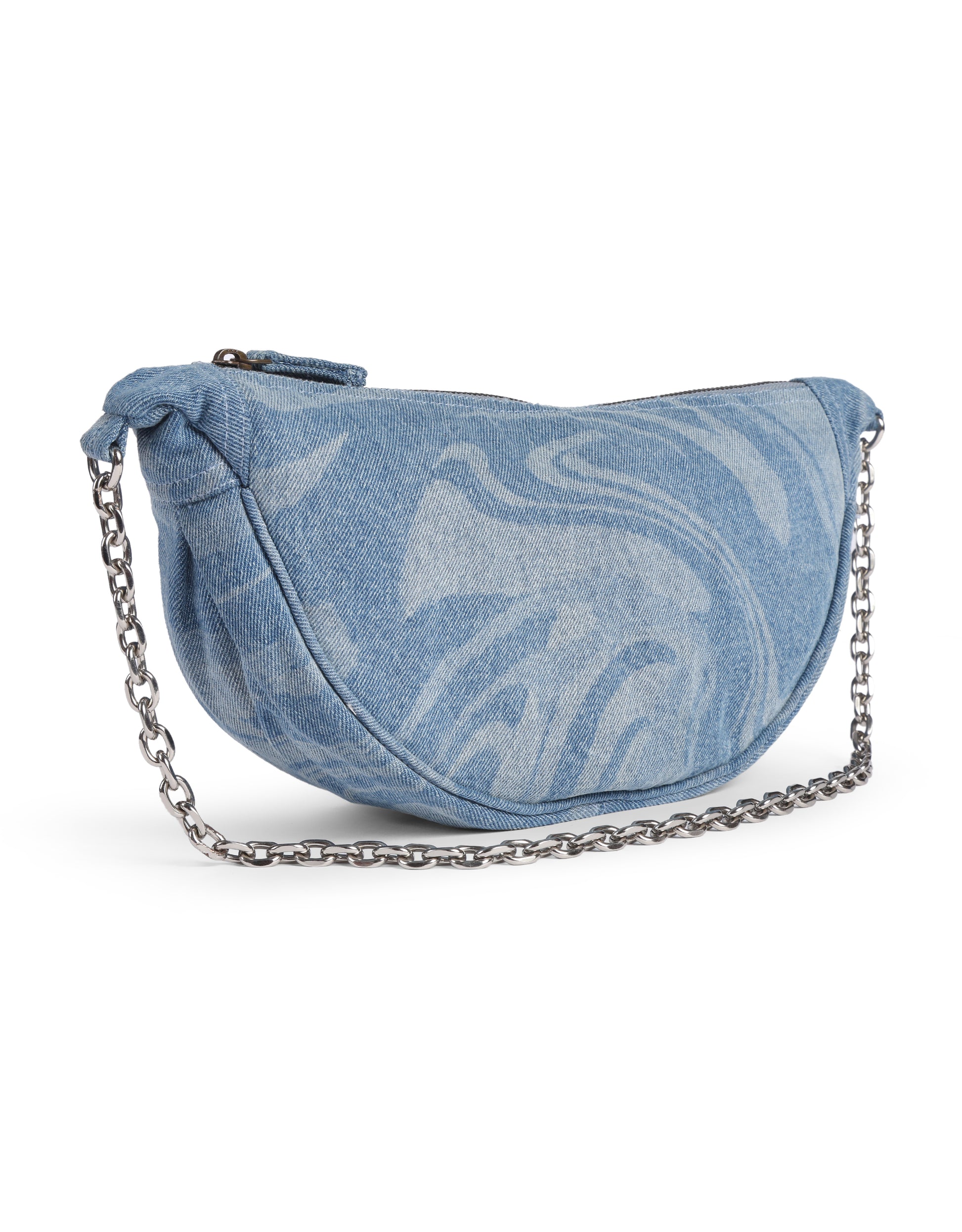 Marble Print Half Moon Bag