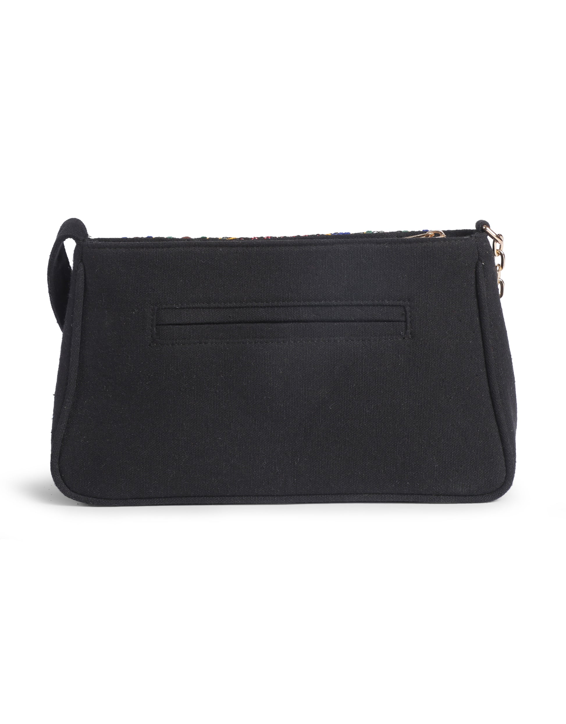 Vintage Embroidery Black Shoulder Bag