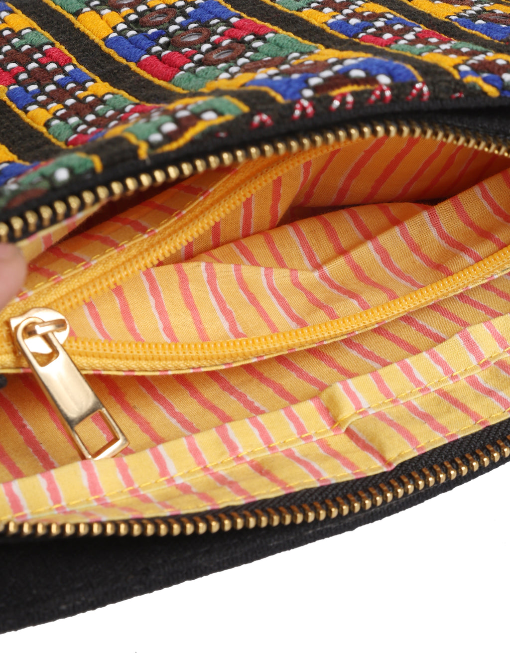 Vintage Embroidery Black Shoulder Bag