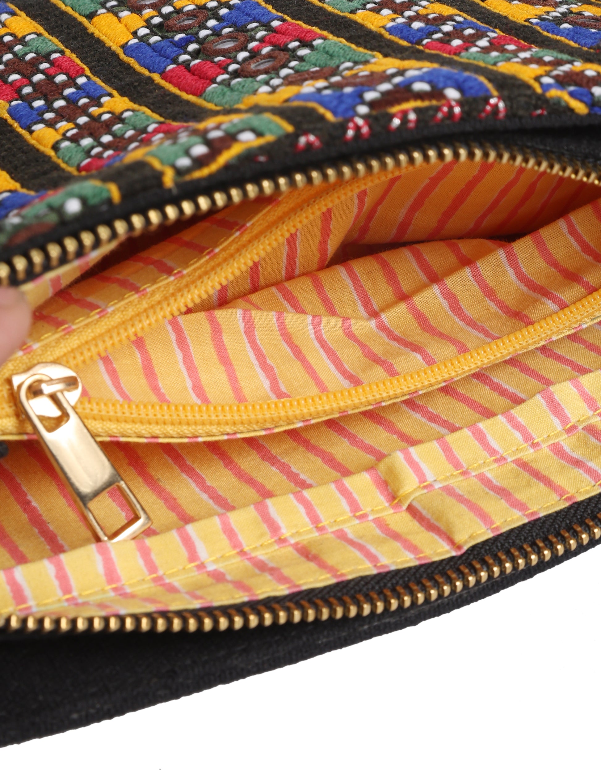 Vintage Embroidery Black Shoulder Bag