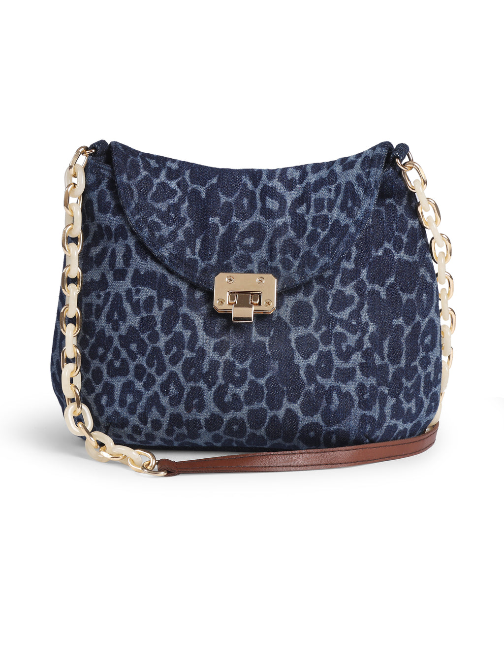 Leopard Print Denim Sling