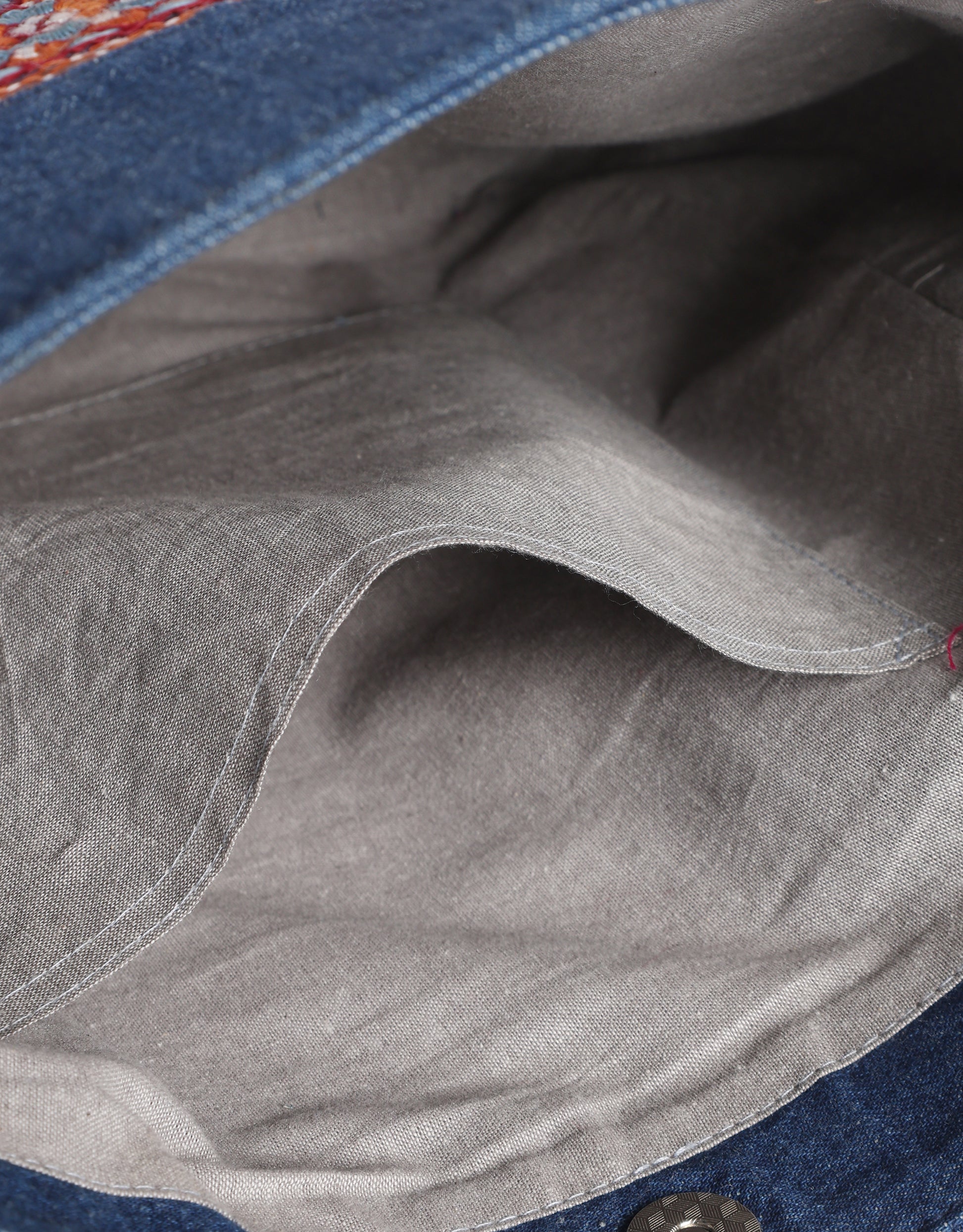 Rust & Blue Desert Embroidery Tote