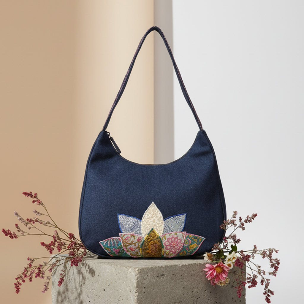 Multicolour Applique Shoulder Bag
