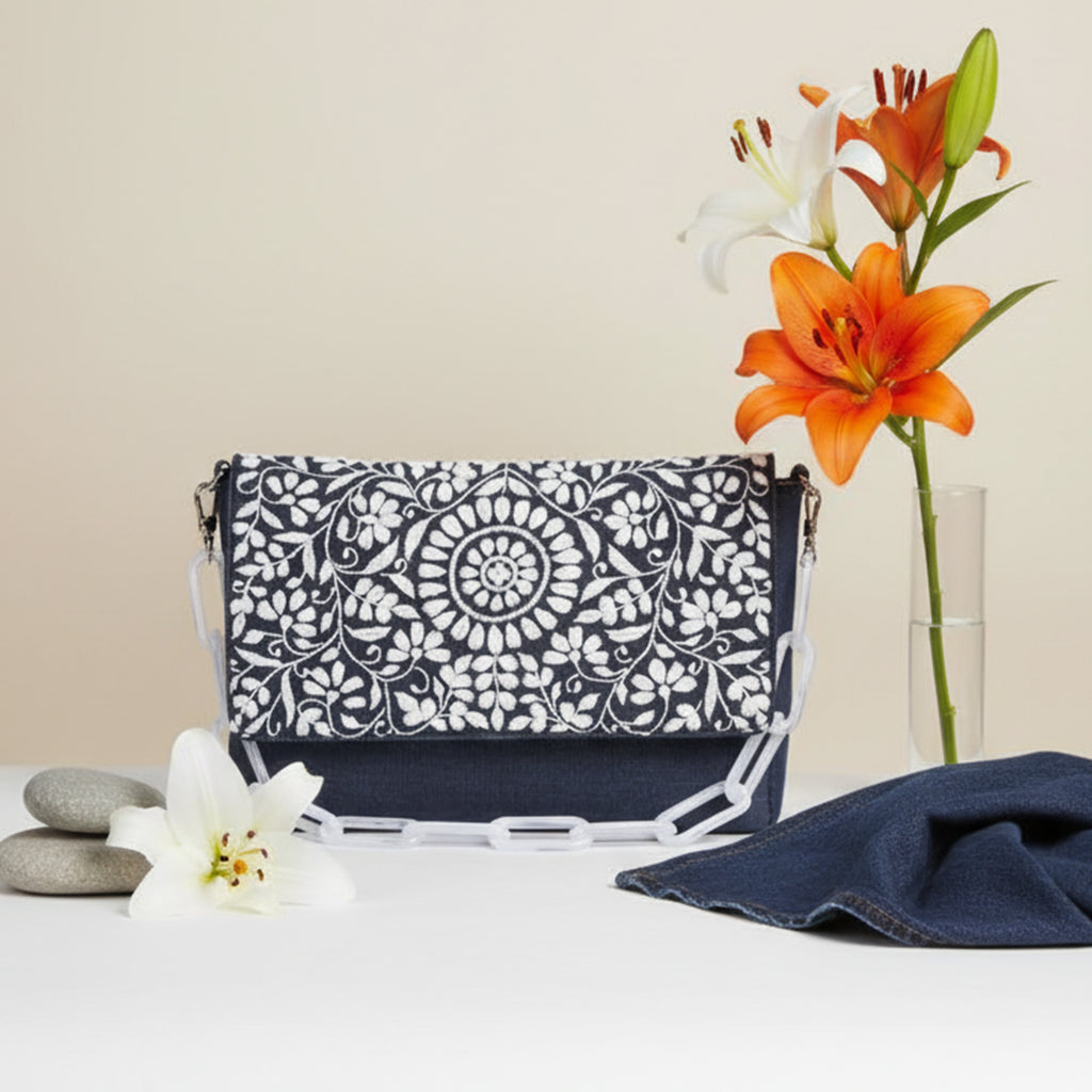 Chikankari Flap Shoulder bag