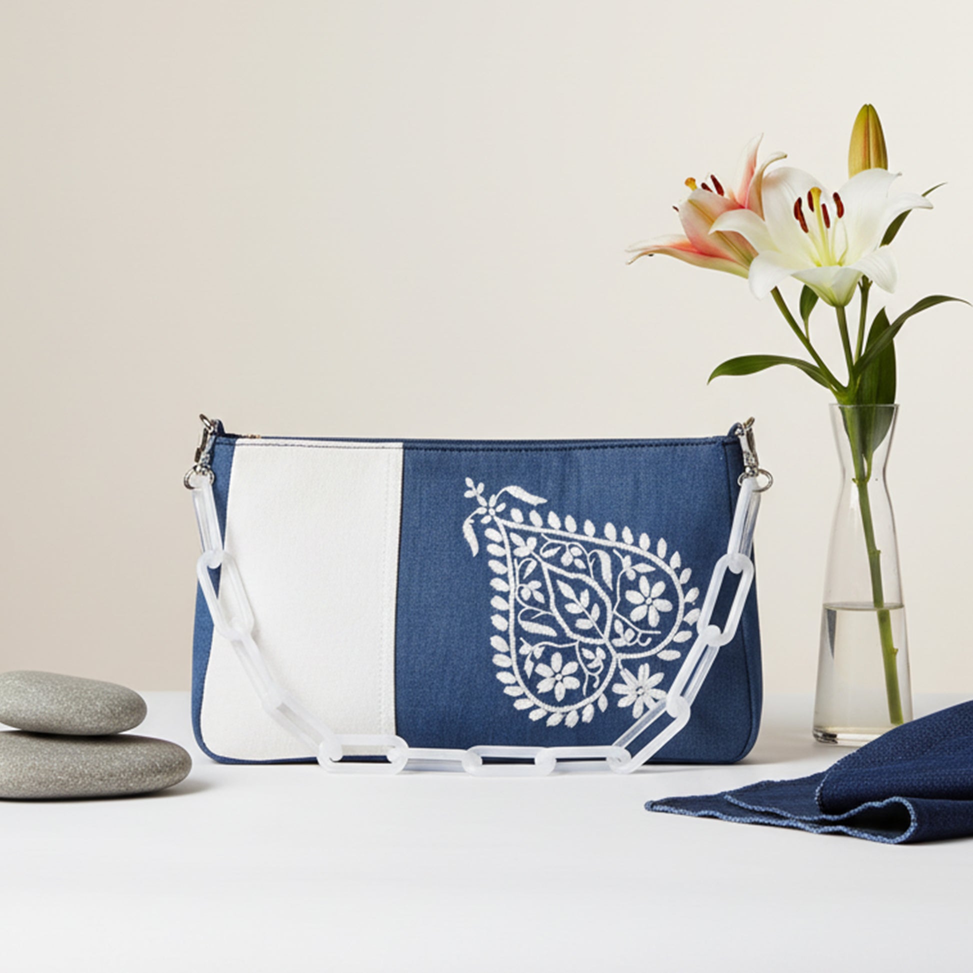 Chikankari Motif Small Shoulder Bag