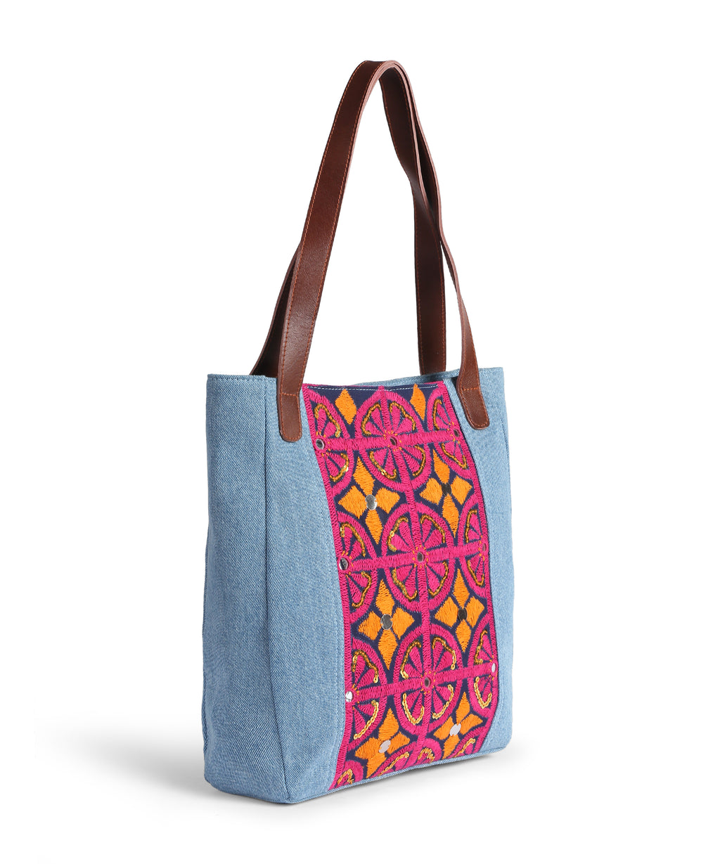 Pink Desert Embroidery Tote