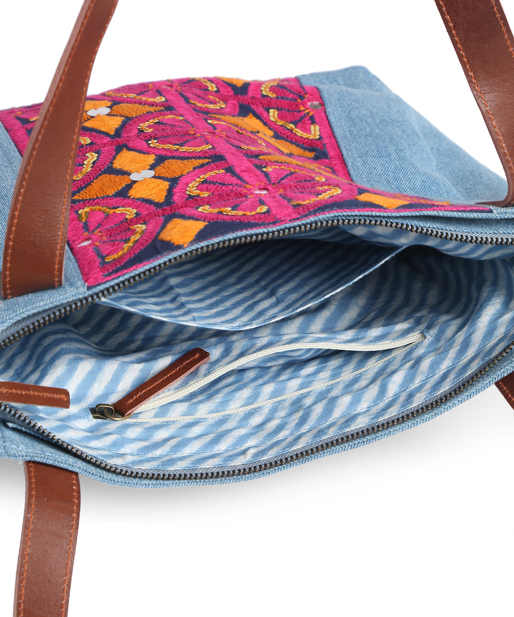 Pink Desert Embroidery Tote