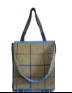 Yellow Block Print Denim Tote