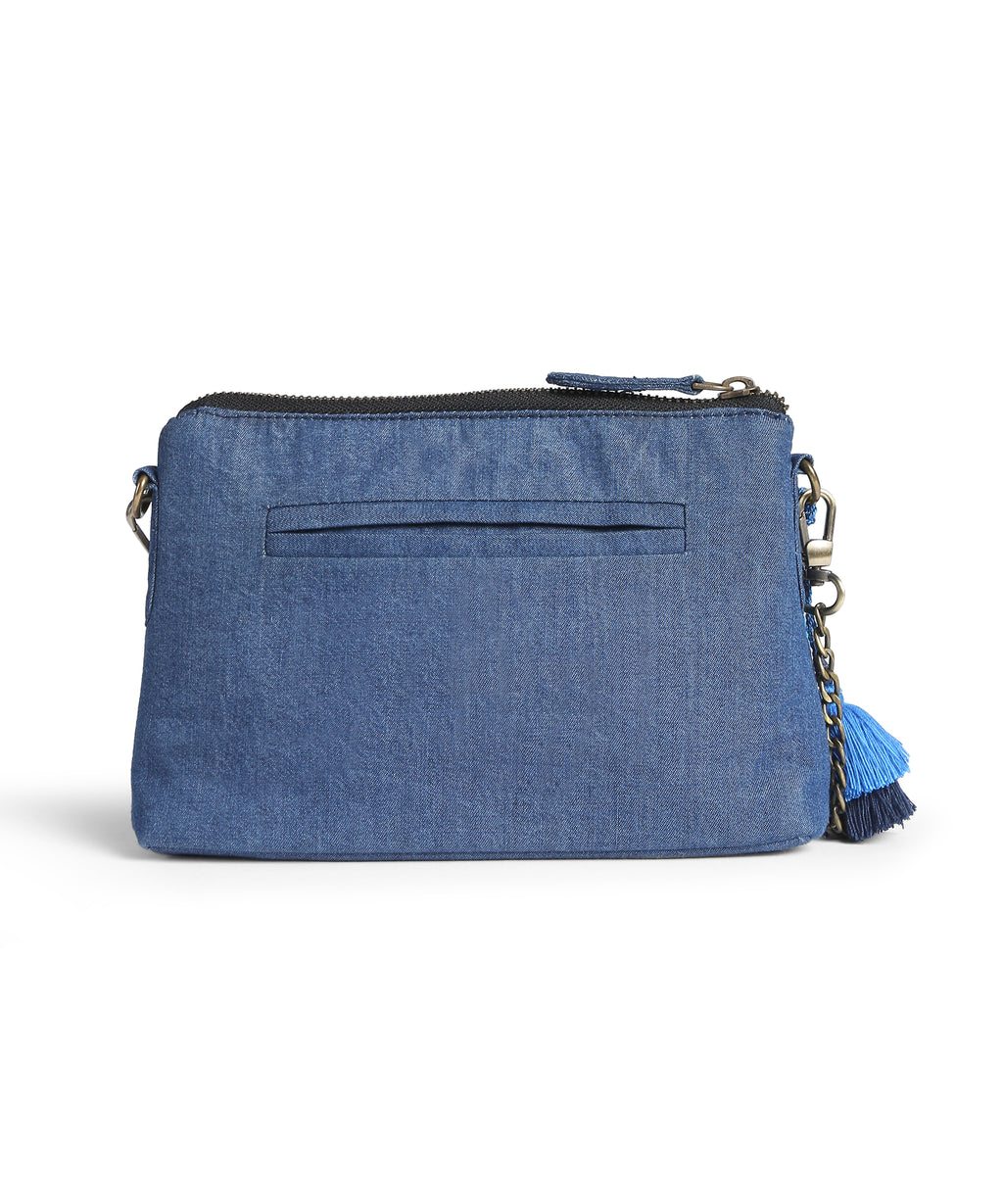 Turquoise Block Print Small Sling