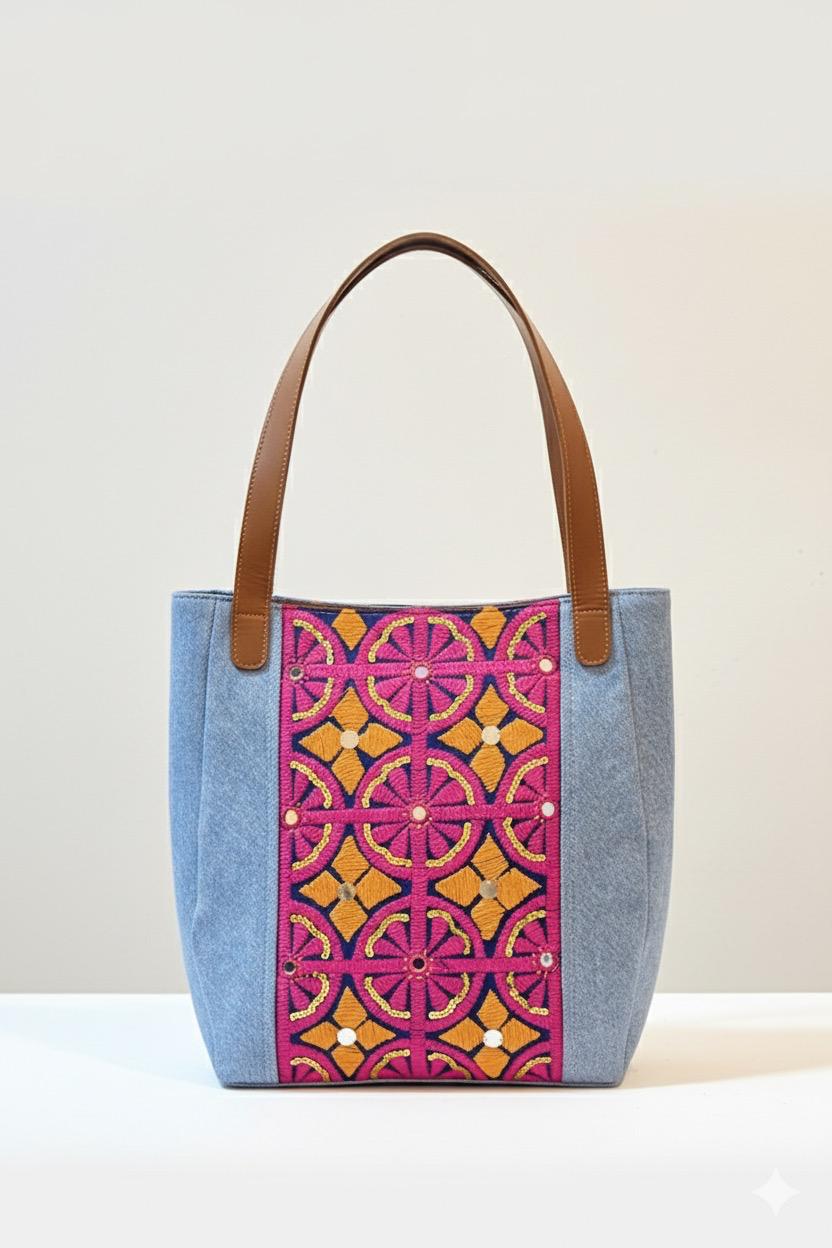 Pink Desert Embroidery Tote