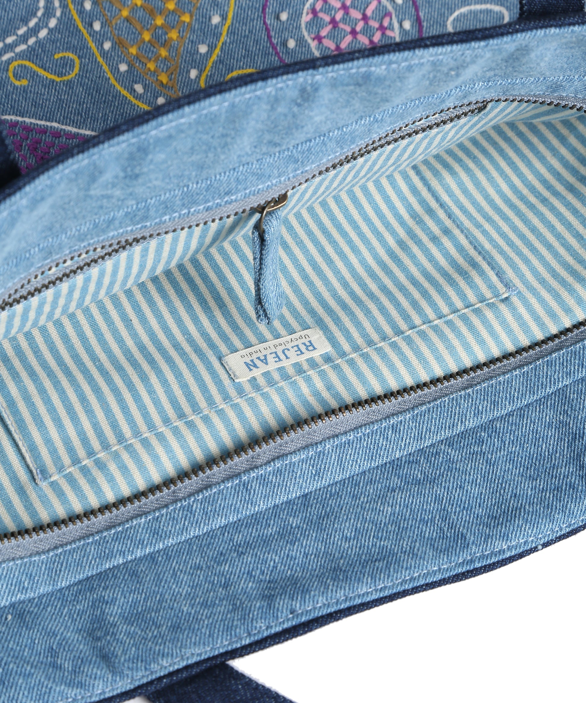 Multicolor Paisley Thread Embroidery Tote